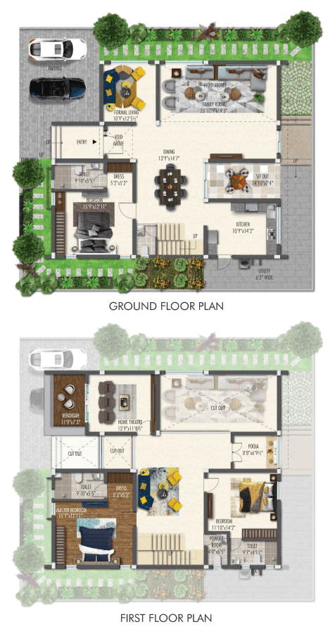 4BHK West Facing Layout